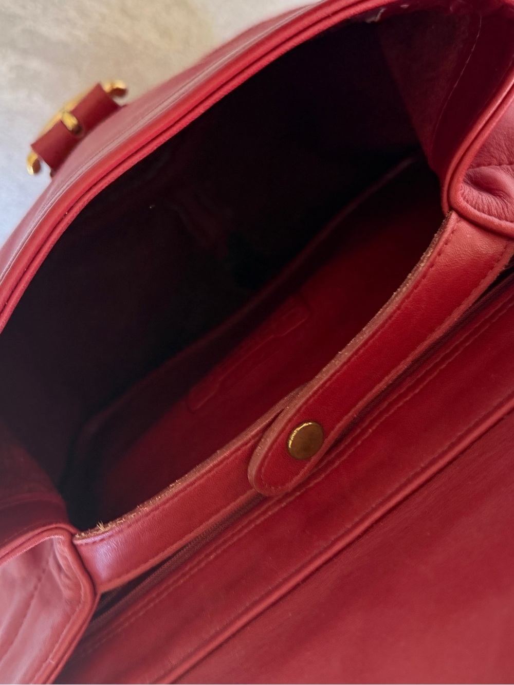 Vintage COACH 4134 Red Leather Backpack Women's Handle Gold Hardware Authentic - Picture 10 of 10